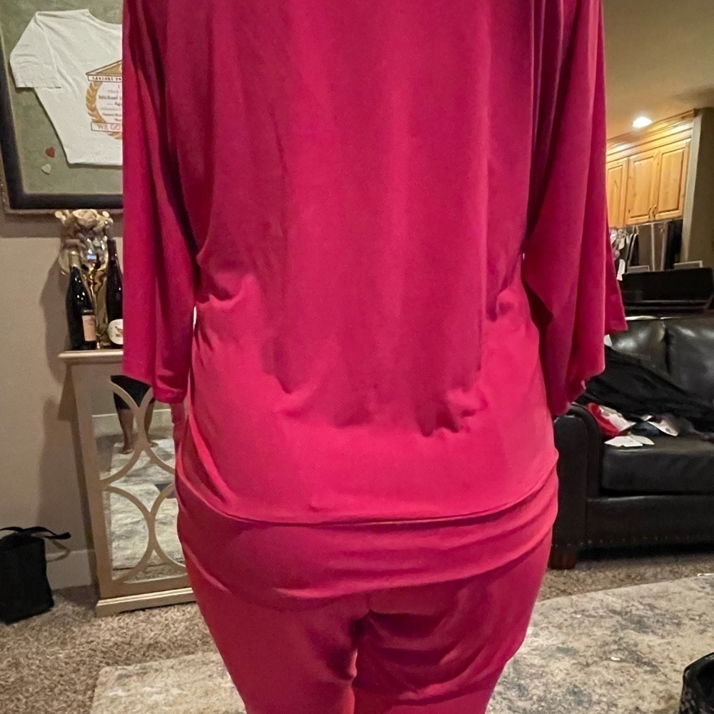 14/16 Ashley Stewart 3/4 Length Pink Shirt Clothes - Picture 10 of 14